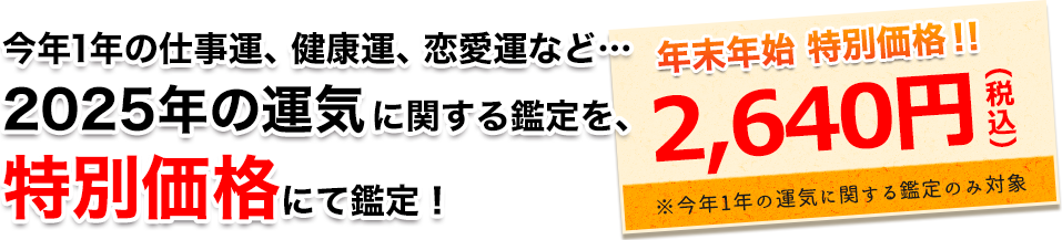 今年1年の仕事運、健康運、恋愛運など…占い師たちがあなたの為だけに直接鑑定します